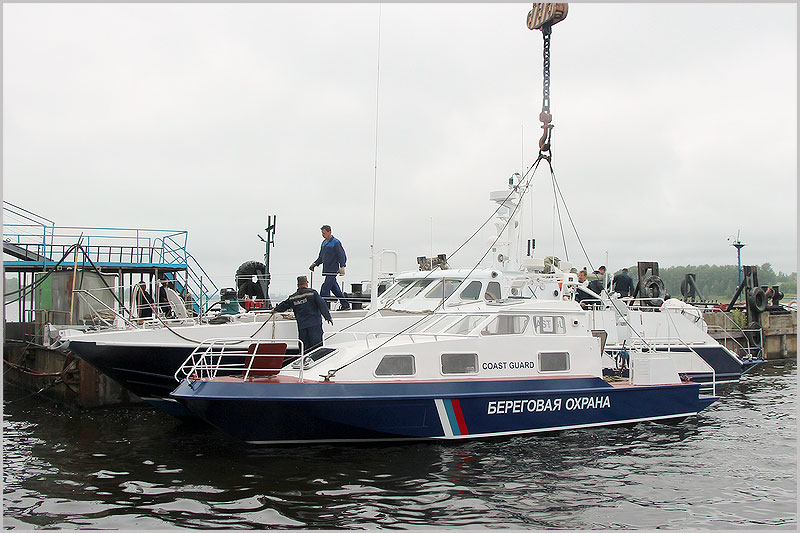 Спуск на воду малого пограничного катера «Чибис» проекта 21850