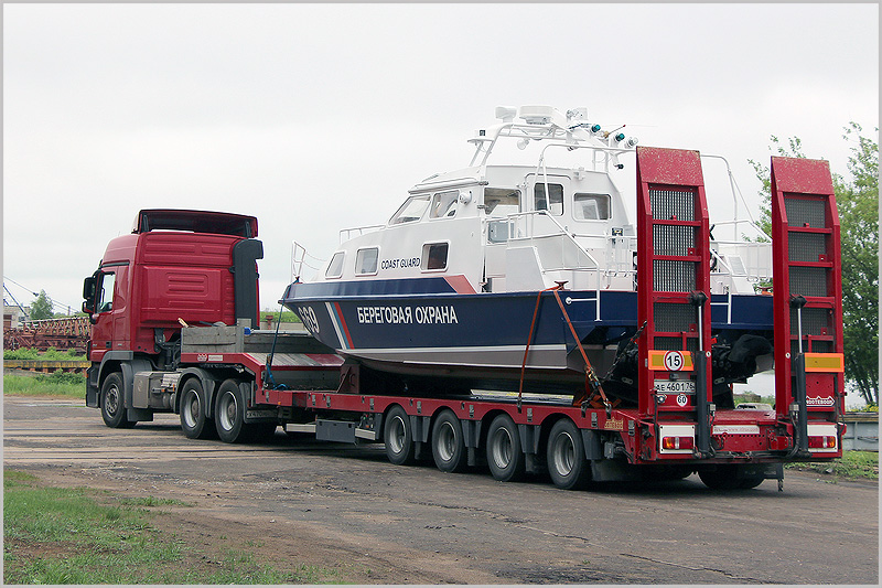 Транспортировка пограничного катера «Чибис» проекта 21850