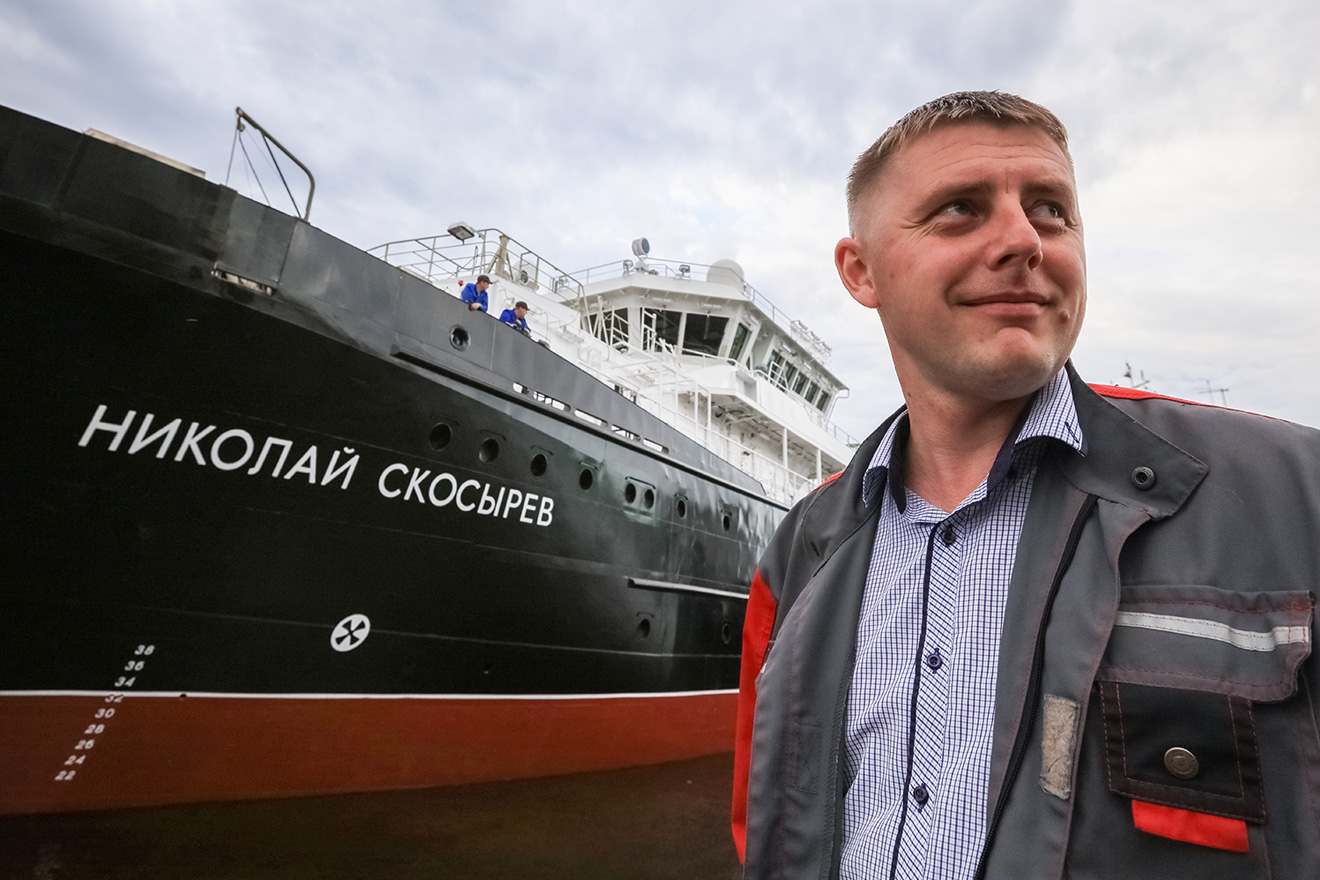 На «Вымпеле» спустили на воду малое гидрографическое судно «Николай Скосырев»